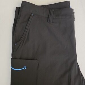 Amazon Luly Yang Men Black Cargo Pants Stretch Slim‎ Straight Leg Size XL 40X32